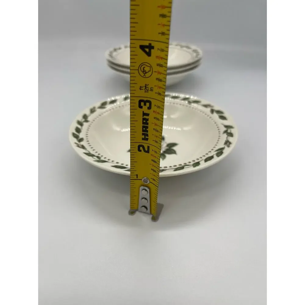Vintage Superior Hall Quality Cameo Rose Set of 4 Fruit / Dessert Bowls 5.25